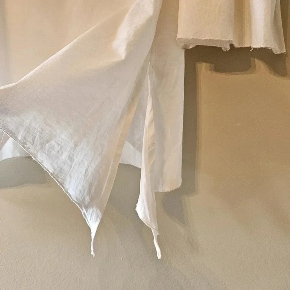 TAJ By Sabrina Crippa Handmade Beaded Bohemian Bell Sleeve Cotton Tunic Blouse S - Picture 12 of 14